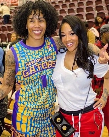 A picture of basketball player Tamera Young with her girlfriend Mimi Faust.
